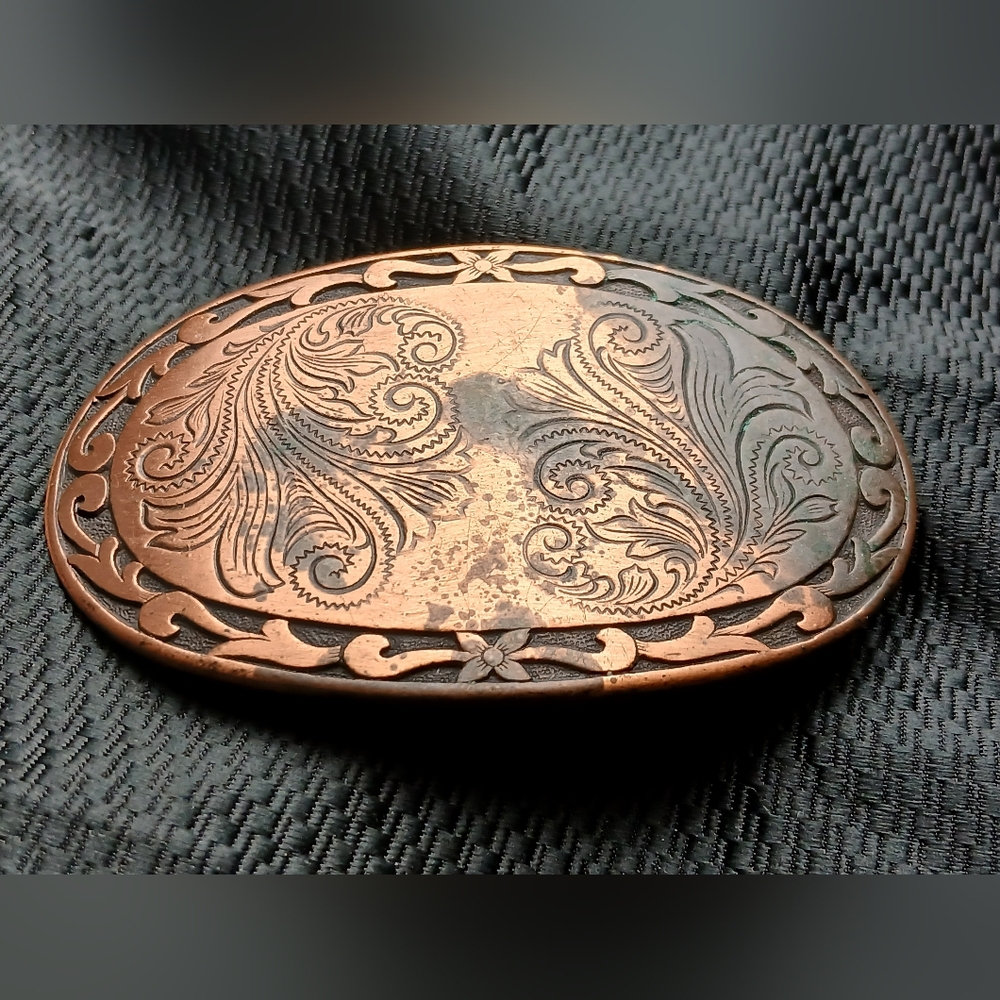Engraved Copper Belt Buckle - Picture 6 of 10